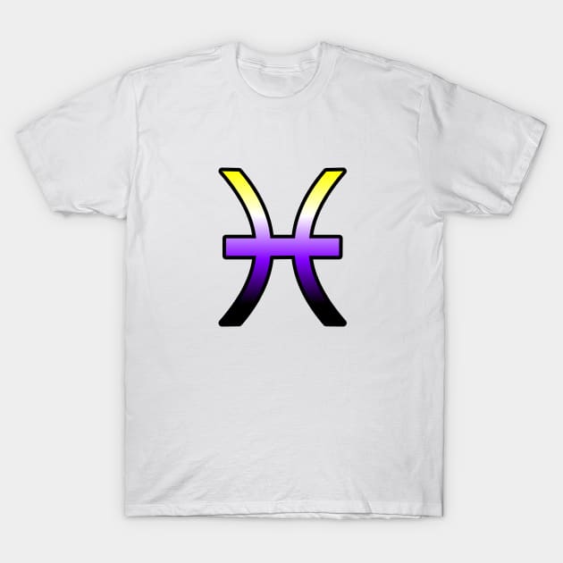 Pisces Nonbinary Pride Symbol T-Shirt by SillyStarlight